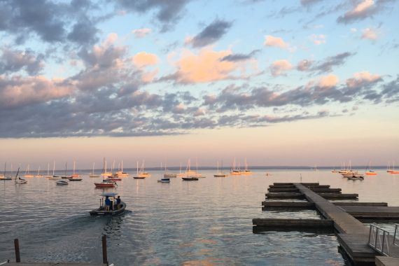 view of the marina